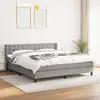 Image de Sommier À Lattes De Lit Avec Matelas Gris Clair 180x200cm Tissu Vidaxl