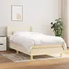 Image de Sommier À Lattes De Lit Et Matelas Crème 90x190 Cm Tissu Vidaxl