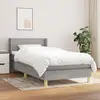 Image de Sommier À Lattes De Lit Avec Matelas Gris Clair 100x200cm Tissu Vidaxl