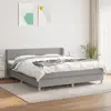Image de Sommier À Lattes De Lit Avec Matelas Gris Clair 160x200cm Tissu Vidaxl