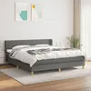 Image de Sommier À Lattes De Lit Avec Matelas Gris Foncé 160x200cm Tissu Vidaxl