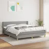 Image de Sommier À Lattes De Lit Avec Matelas Gris Clair 180x200cm Tissu Vidaxl