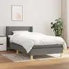 Image de Sommier À Lattes De Lit Et Matelas Gris Foncé 90x190 Cm Tissu Vidaxl