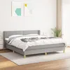 Image de Sommier À Lattes De Lit Avec Matelas Gris Clair 180x200cm Tissu Vidaxl