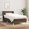 Image de Sommier À Lattes De Lit Avec Matelas Marron Foncé 90x190 Cm Vidaxl