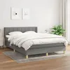 Image de Sommier À Lattes De Lit Avec Matelas Gris Foncé 140x190cm Tissu Vidaxl