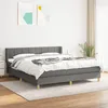 Image de Sommier À Lattes De Lit Avec Matelas Gris Foncé 160x200cm Tissu Vidaxl