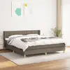 Image de Sommier À Lattes De Lit Avec Matelas Taupe 160x200 Cm Tissu Vidaxl