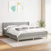 Image de Sommier À Lattes De Lit Avec Matelas Gris Clair 180x200cm Tissu Vidaxl