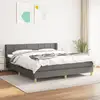 Image de Sommier À Lattes De Lit Avec Matelas Gris Foncé 180x200cm Tissu Vidaxl