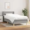 Image de Sommier À Lattes De Lit Avec Matelas Gris Clair 100x200cm Tissu Vidaxl