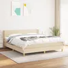 Image de Sommier À Lattes De Lit Avec Matelas Crème 160x200 Cm Tissu Vidaxl