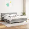 Image de Sommier À Lattes De Lit Avec Matelas Gris Clair 180x200cm Tissu Vidaxl