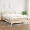Image de Sommier À Lattes De Lit Avec Matelas Crème 140x190 Cm Tissu Vidaxl