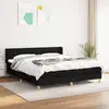 Image de Sommier À Lattes De Lit Avec Matelas Noir 160x200 Cm Tissu Vidaxl