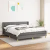 Image de Sommier À Lattes De Lit Avec Matelas Gris Foncé 180x200cm Tissu Vidaxl