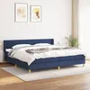 Image de Sommier À Lattes De Lit Avec Matelas Bleu 200x200 Cm Tissu Vidaxl