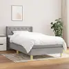 Image de Sommier À Lattes De Lit Avec Matelas Gris Clair 80x200 Cm Tissu Vidaxl