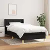 Image de Sommier À Lattes De Lit Et Matelas Noir 80x200 Cm Tissu Vidaxl