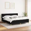 Image de Sommier À Lattes De Lit Avec Matelas Noir 160x200 Cm Tissu Vidaxl