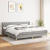 Image de Sommier À Lattes De Lit Avec Matelas Gris Clair 200x200cm Tissu Vidaxl