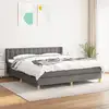 Image de Sommier À Lattes De Lit Avec Matelas Gris Foncé 160x200cm Tissu Vidaxl