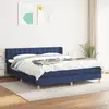 Image de Sommier À Lattes De Lit Avec Matelas Bleu 160x200 Cm Tissu Vidaxl