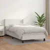 Image de Sommier À Lattes De Lit Avec Matelas Blanc 80x200 Cm Similicuir Vidaxl