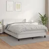 Image de Sommier À Lattes De Lit Avec Matelas Blanc 140x190cm Similicuir Vidaxl