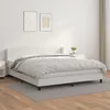 Image de Sommier À Lattes De Lit Avec Matelas Blanc 160x200cm Similicuir Vidaxl