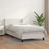 Image de Sommier À Lattes De Lit Avec Matelas Blanc 100x200cm Similicuir Vidaxl