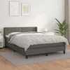Image de Sommier À Lattes De Lit Avec Matelas Gris 140x200 Cm Similicuir Vidaxl