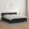 Image de Sommier À Lattes De Lit Avec Matelas Noir 180x200 Cm Similicuir Vidaxl