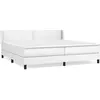 Image de Sommier À Lattes De Lit Avec Matelas Blanc 200x200cm Similicuir Vidaxl