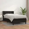 Image de Sommier À Lattes De Lit Avec Matelas Noir 90x190 Cm Similicuir Vidaxl