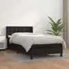 Image de Sommier À Lattes De Lit Avec Matelas Noir 90x200 Cm Similicuir Vidaxl