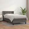 Image de Sommier À Lattes De Lit Avec Matelas Gris 90x200 Cm Similicuir Vidaxl