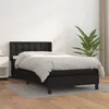 Image de Sommier À Lattes De Lit Avec Matelas Noir 100x200 Cm Similicuir Vidaxl