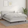 Image de Sommier À Lattes De Lit Avec Matelas Blanc 140x190cm Similicuir Vidaxl