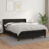 Image de Sommier    Lattes De Lit Avec Matelas Noir 140x200 Cm Similicuir Vidaxl