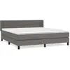 Image de Sommier À Lattes De Lit Avec Matelas Gris 180x200 Cm Similicuir Vidaxl