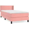 Image de Sommier À Lattes De Lit Avec Matelas Rose 90x190 Cm Velours Vidaxl