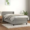 Image de Sommier À Lattes De Lit Et Matelas Gris Clair 90x200 Cm Velours Vidaxl