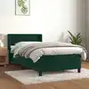 Image de Sommier À Lattes De Lit Avec Matelas Vert Foncé 90x200 Cm Vidaxl