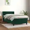 Image de Sommier À Lattes De Lit Avec Matelas Vert Foncé 100x200 Cm Vidaxl