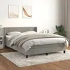 Image de Sommier À Lattes De Lit Et Matelas Gris Clair 140x190cm Velours Vidaxl