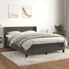 Image de Sommier À Lattes De Lit Et Matelas Gris Foncé 140x190cm Velours Vidaxl