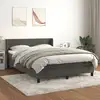 Image de Sommier À Lattes De Lit Et Matelas Gris Foncé 140x200cm Velours Vidaxl