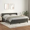 Image de Sommier À Lattes De Lit Et Matelas Gris Foncé 160x200cm Velours Vidaxl