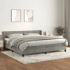 Image de Sommier À Lattes De Lit Et Matelas Gris Clair 200x200cm Velours Vidaxl